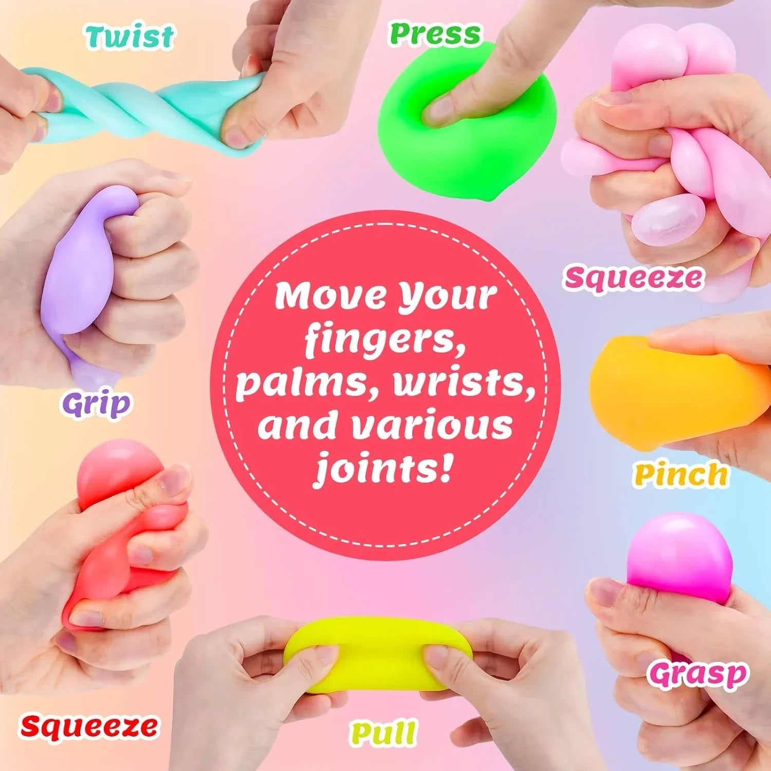 12 Pack Slow Rising Stress Cube, Dough Stress Balls Squishy Fidget Toys for Anxiety Relief, Soft Fidget Cube, Pull Stretch Squishy Toys for Classroom Prize, Party Favors for Kids Adults