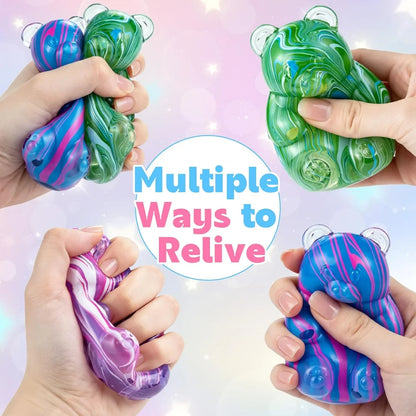 1Pc Gummy Bear Squishyies Fidget,Color Maltose Filled Squeeze Toys Slow Rising Squishy Stress Balls Adults Kids Party Favors,Classroom Prizes(Green)