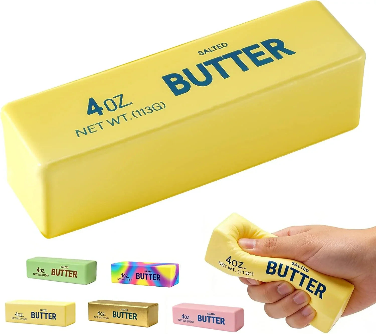 Butter Squishy, Soft Scented Fidget Squishy, Butter Squishy Toy, Cream Scented Butter Squeeze Toy，Slow Rising Butter Stick Stress Relief Toy for Relaxation,Office Desk Decor (Yellow)