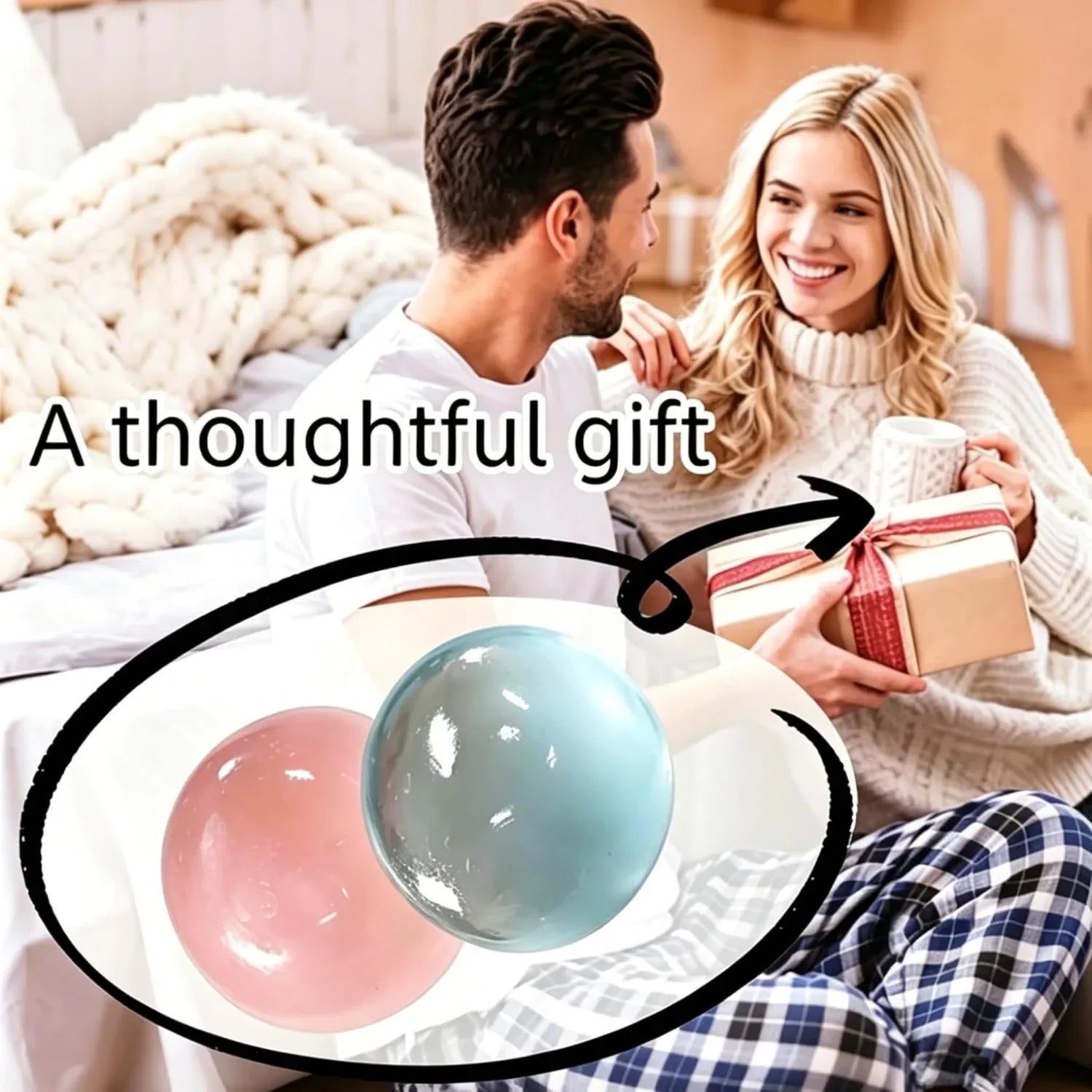 Blue Coconut Oil Stress Ball, Coconut Oil Squishy Ball, Squishy Coconut Oil Stress Ball & Coconut Oil Squishy, Blue Slow Rising Squeeze Toy, Anxiety Relief Fidget, for Office & Daily Use