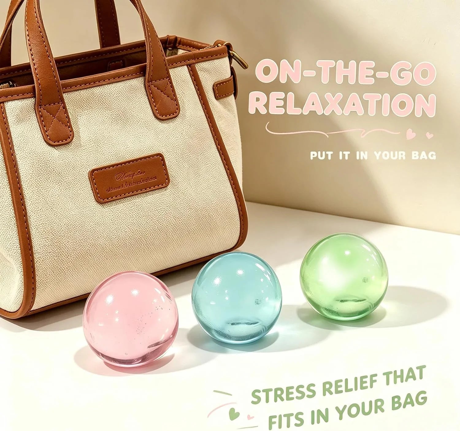 3 Pack Stress Relief Squishy Balls - Soft Squeeze Sensory Toy for Adults, Office Desk Fidget Toys for Tension Relief - Large Maltose Water Ball for Relaxation & Focus, Aesthetic Desk Accessories