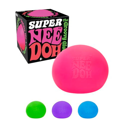 Schylling Brand Original Super Nee Doh Stress Ball Fidget Toy - Huge 4.5" in Diameter - Jumbo Squishy Squeezy Fun - Colors Assorted - Ages 3+