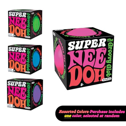 Schylling Brand Original Super Nee Doh Stress Ball Fidget Toy - Huge 4.5" in Diameter - Jumbo Squishy Squeezy Fun - Colors Assorted - Ages 3+