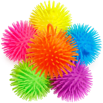 Nee-Doh Schylling Shaggy Groovy Glob! Squishy, Squeezy, Stretchy Stress Balls Neon Colors Gift Set Party Bundle - 3 Pack (Assorted Colors)