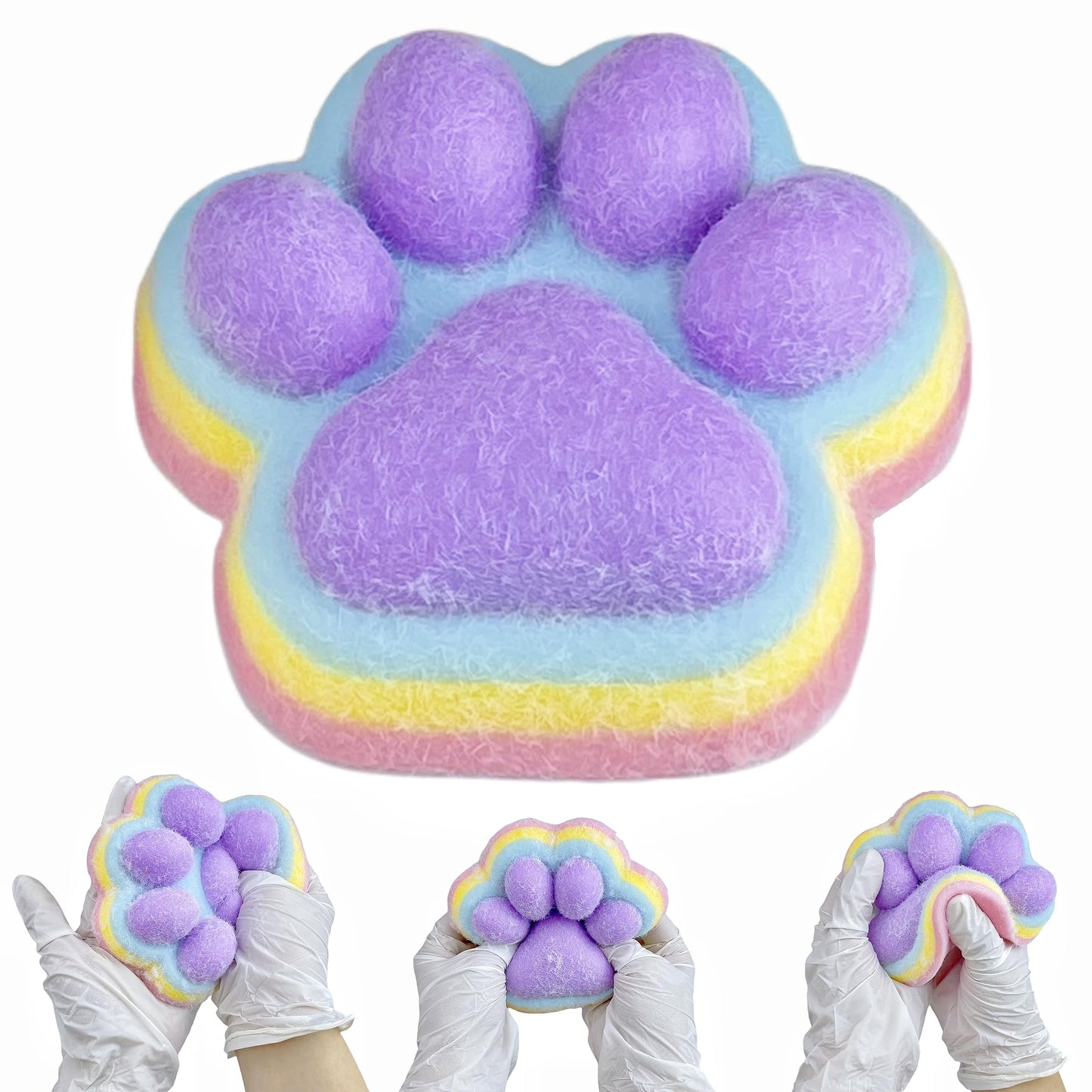 Schylling NeeDoh Fuzz Ball - Sensory Toy with a Velvet Texture and Soft Cloud Squish - Wavy Pattern You Can See and Feel - Ages 3 and Up - Color May Vary; One Per Pack (Wonder Waves)