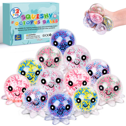 Nee-Doh Schylling Shaggy Groovy Glob! Squishy, Squeezy, Stretchy Stress Balls Neon Colors Gift Set Party Bundle - 3 Pack (Assorted Colors)