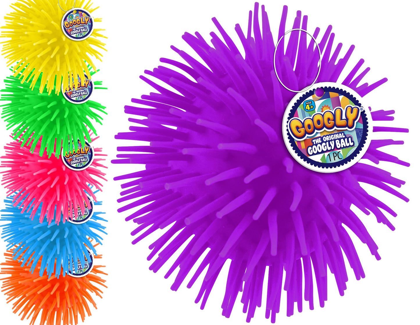 Nee-Doh Schylling Shaggy Groovy Glob! Squishy, Squeezy, Stretchy Stress Balls Neon Colors Gift Set Party Bundle - 3 Pack (Assorted Colors)