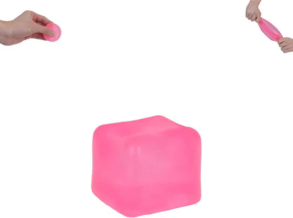 Ice Cube Squishy Toy 3.5cm (1.38") – Gel-Filled Slow Rising Squeeze Cube for Kids Ages 3+ & Adults, Mini Sensory Desk Toy for Classroom Rewards, Party Favors & Everyday Play (Pink) - US 5176