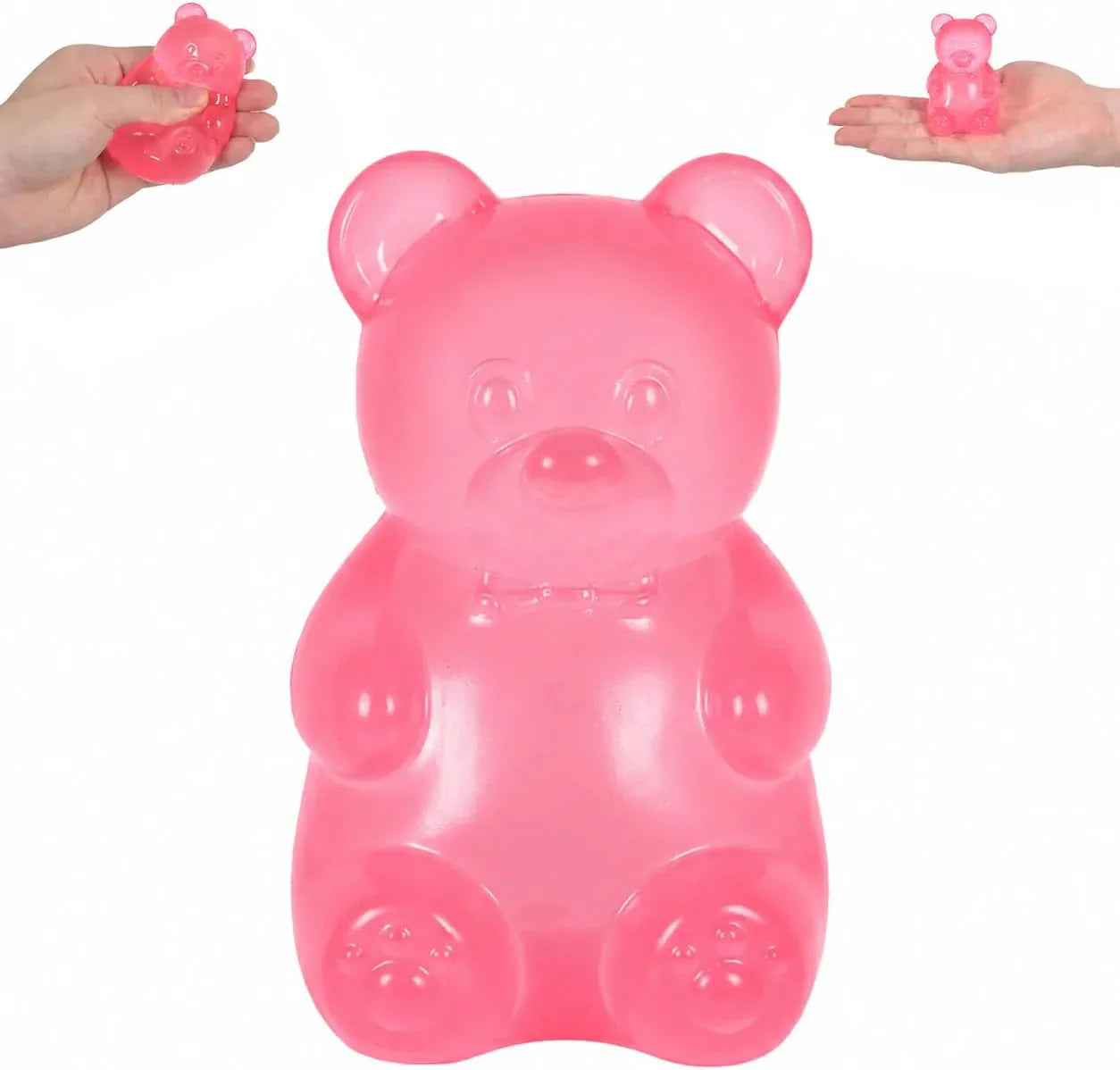 Bear Squishy Toy for Kids Ages 3+ & Adults, Slow Rising Gummy Bear Squeeze Toy, Soft High-Density Foam Sensory Bear for Desk, Classroom, Home & Office(Pink) - US 2844