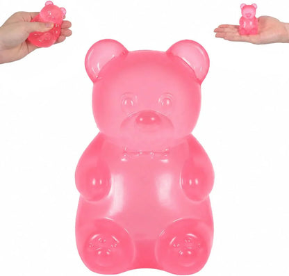 Bear Squishy Toy for Kids Ages 3+ & Adults, Slow Rising Gummy Bear Squeeze Toy, Soft High-Density Foam Sensory Bear for Desk, Classroom, Home & Office(Pink) - US 2844