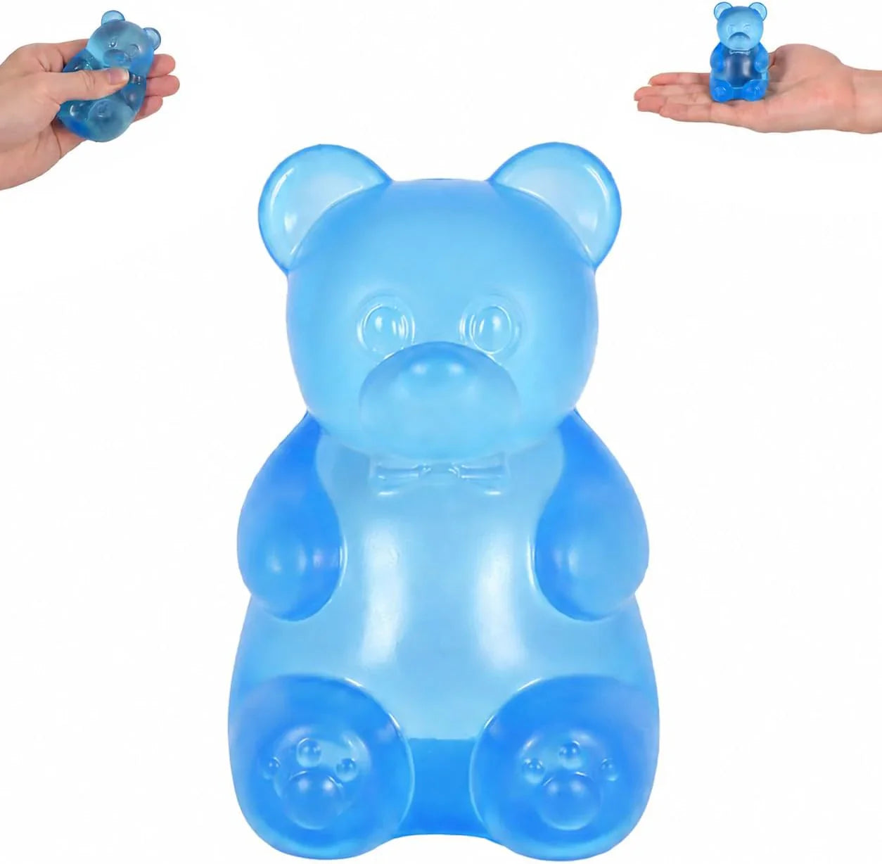 Bear Squishy Toy for Kids Ages 3+ & Adults, Slow Rising Gummy Bear Squeeze Toy, Soft High-Density Foam Sensory Bear for Desk, Classroom, Home & Office(Blue) - US 9972