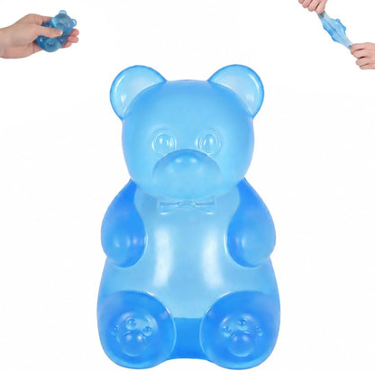 Gummy Bear Squishy Toy for Kids Ages 3+ & Adults, Slow Rising Squeeze Bear, Soft High-Density Handheld Sensory Toy, Cute Party Favor, Classroom Prize & Desk Toy (Blue) - US 2177