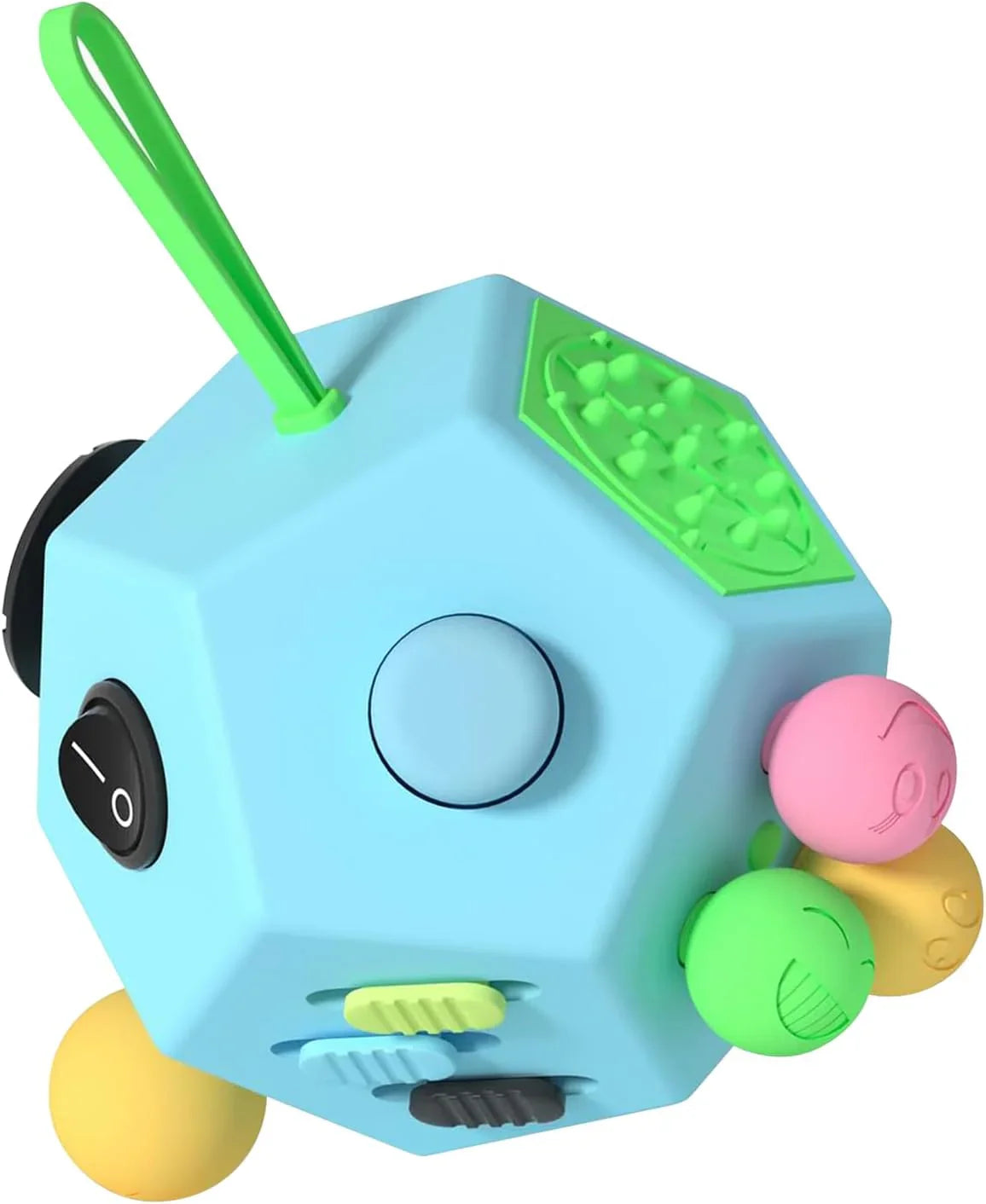 Fidget Dodecagon-12 Sided Fidget Toy Stress Relief Cube for Children and Adults, Silent Compact Classroom Gifts Stocking Stuffers for Teen Boys, Kids(B3 Blue Sky) - US 4532