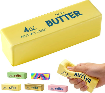 Butter Squishy, Soft Scented Fidget Squishy, Butter Squishy Toy, Cream Scented Butter Squeeze Toy，Slow Rising Butter Stick Stress Relief Toy for Relaxation,Office Desk Decor (Yellow) - US 3262