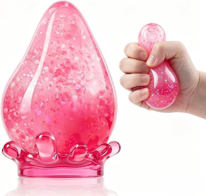Water Drop Squeeze Squishies, Dream Squishy Drop Squishy Stress Ball,Drop Gifts for Anxiety Relief Office Easter Birthday (Pink) - US 5346