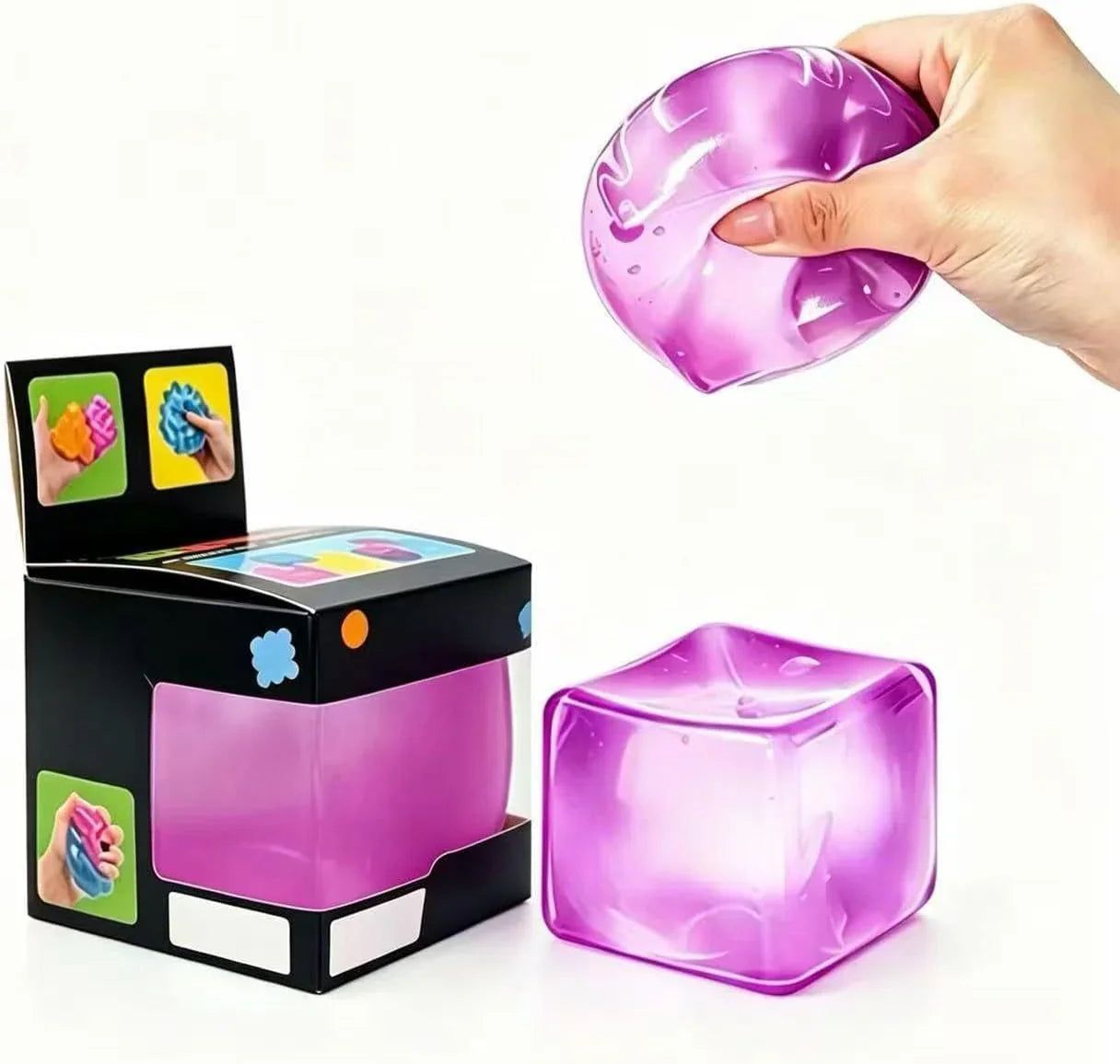 Relief High Density Ice Squeeze Ball, Ice Cube SqueezeToy,Adults Sensory Fidget for Stress Relief,Focus (Purple) - US 3883
