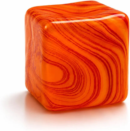 Jiezipaeasy Ice Cube Stress Ball 5cm(1.98", Marble Veined Squishy Fidget Toy for Adults & Kids, Soft Slow Rebound Sensory Toy for Stress & Anxiety Relief, Stretchy Non-Sticky Desk Toy (Orange) - US 4558