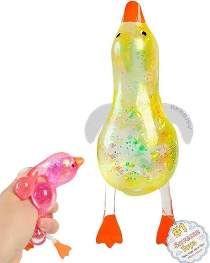 Cute Duck Sugar Squishy Stress Ball, Ultra Soft Slow Rise Sensory Fidget Toy, Stretchy Anxiety Relief Squeeze Ball for Adults, Moldable Decompression Dough Stress Balls, Easter Gift(Yellow) - US 2214