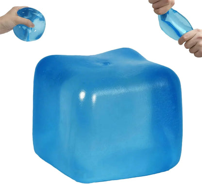 Extra Large Ice Cube Squishy Toy, 7cm (2.75in) Slow Rising Sensory Squeeze Toy for Adults & Kids Ages 3+, Soft TPR Fidget Toy, Durable & Tear-Resistant(Blue) - US 5828