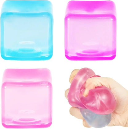 3Pack Ice Cube Stress Ball,Small Cube Fidget Toys,Squishy Cube for Anxiety Relief Stress Reliever,Stress Relief Toys for Adults Kids Children Teens - US 5083