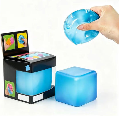 Premium Big Block Cube ,Ice Cube Squishies Toys,Durable, Slow-Rebound fingertip Exquisite Spherical ice Cube with boxGift-Ready (Blue) - US 5657