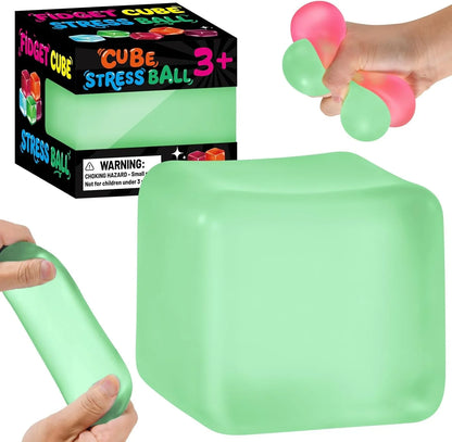 Stress Cube Squishy Fidget Toys, Slow Rising Ice Cube Sensory Stress Balls for Kids Adults Anxiety Relief Squeeze Toy for Classroom Prizes Party Favors (Light Green) - US 9064