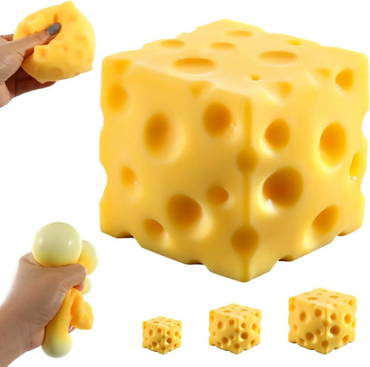 Cheese Squishy (6cm),Cheese Block Squeeze Toy,Squishies Stress Relief Fidget Toys,Stocking Stuffer Novelty Birthday Gifts for Kids Teens Boys Girls (2.4 inch) - US 3726