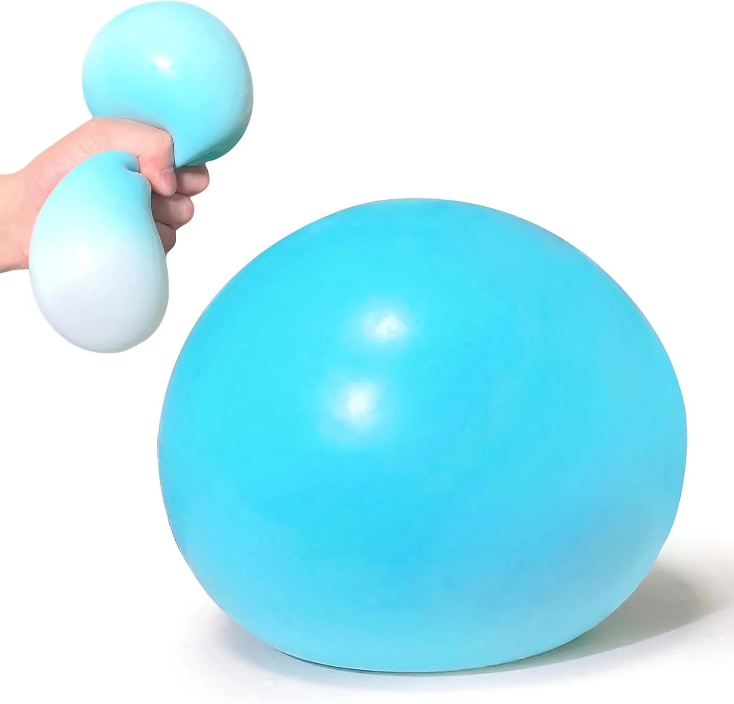 4 Inch Giant Squeeze Stress Balls for Kids and Adults - Jumbo Squishy Dough Ball, Squishy Sensory Toys for Kids Party Favors, Goodie Bag Stuffers, Squeeze Stress Toys for Anxiety Relief (Blue) - US 3282