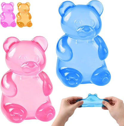 Stress Bear Squishy Balls, Bear Squishy Stress Relief Squeeze Balls, Gummy Bear Squishy for Valentines Day Gifts Birthday Gifts Party Favors (Blue + Pink) - US 5973