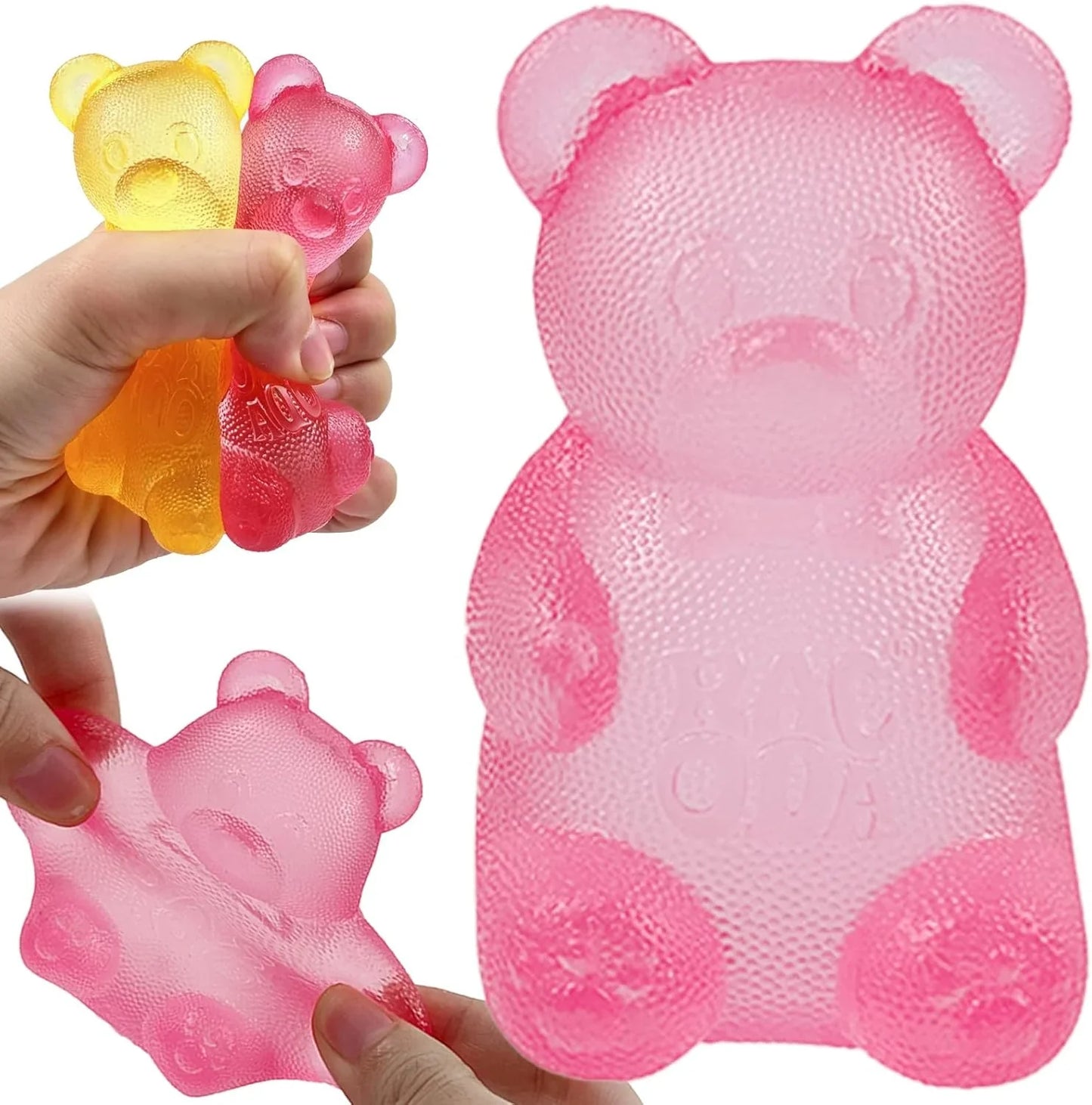 Pink Stretch Filled Squeeze Toys for Sensory Play，Maltose Bear & Sugar Ball Designs, Squishies Anxiety Relief & Focus Toy, Sensory Fidget Toys for Adults, Kids, Slow Rising Squishy Stress Balls - US 7345