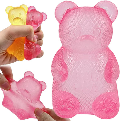 Pink Stretch Filled Squeeze Toys for Sensory Play，Maltose Bear & Sugar Ball Designs, Squishies Anxiety Relief & Focus Toy, Sensory Fidget Toys for Adults, Kids, Slow Rising Squishy Stress Balls - US 7345