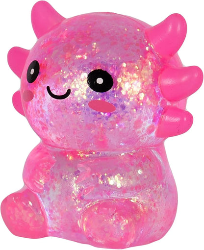 Axolotl Squishy Stress Toy – Cute Sitting Axolotl Fidget Toy Soft Squeeze Sensory Toy for Kids & Adults, Anxiety Relief Desk Toy, Party Favor (Pink) - US 7874