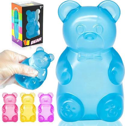 Bear Squishy Toy, Slow Rising Stress Relief Sugar Squeeze Toys for Kids & Adults, High Density Sensory Stress Balls, Stocking Stuffers, Birthday Party Favors, Anxiety Relief Toys for Boys Girls (Blue) - US 3542
