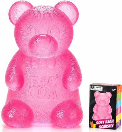 Taba Bear Squishy Fidget Toys,Stress Ball for Anxiety Stress Relief,Squishies Sensory Toy for Adults Kids Teens,Pink Squeeze Toys for Classroom Prize, Birthday Gifts Party Favors - US 5186