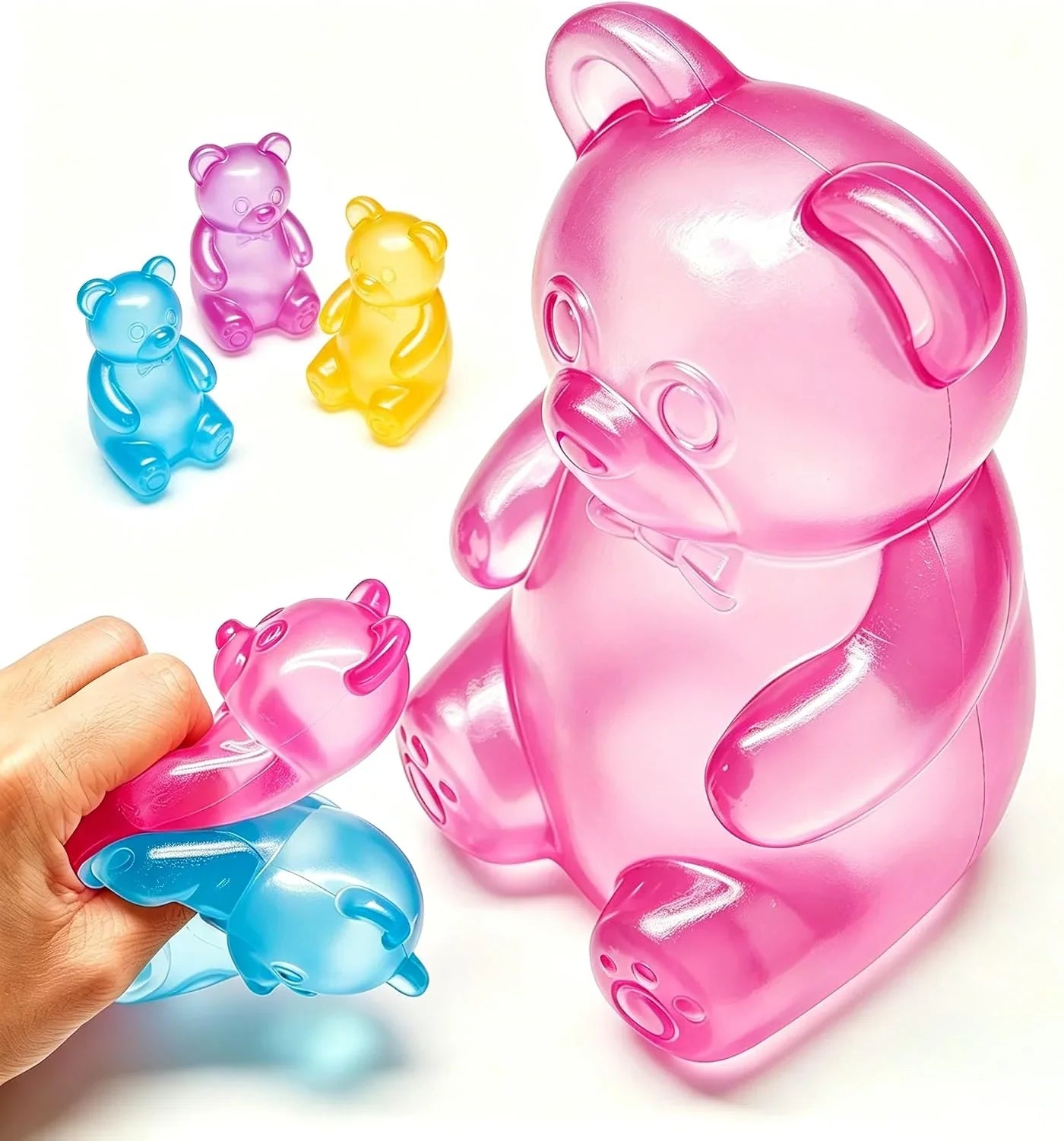 Fidget Toys Squishy Gummy Bear, Stress Cube Squishies Anxiety Stress Relief, Ice Squishy Stress Cube-Drop Malt Sugar Balls, Sensory Ball for Kids with Autism - US 6713