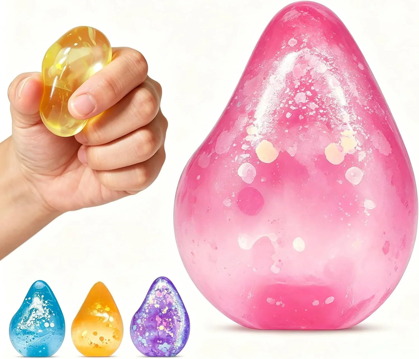 Fidget Toys Stress Cube, Cube Squishies Anxiety Stress Relief, Ice Squishy Stress Cube-Drop Malt Sugar Balls, Sensory Toys for Kids with Autism, Fidgets for Classroom Prize Toys (1pack Pink) - US 8246