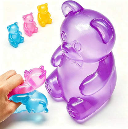 Fidget Toys Gummy Bear , Stress Cube Squishies Anxiety Stress Relief, Ice Squishy Stress Cube-Drop Malt Sugar Balls, Sensory Ball for Kids with Autism (Purple, 1) - US 6219