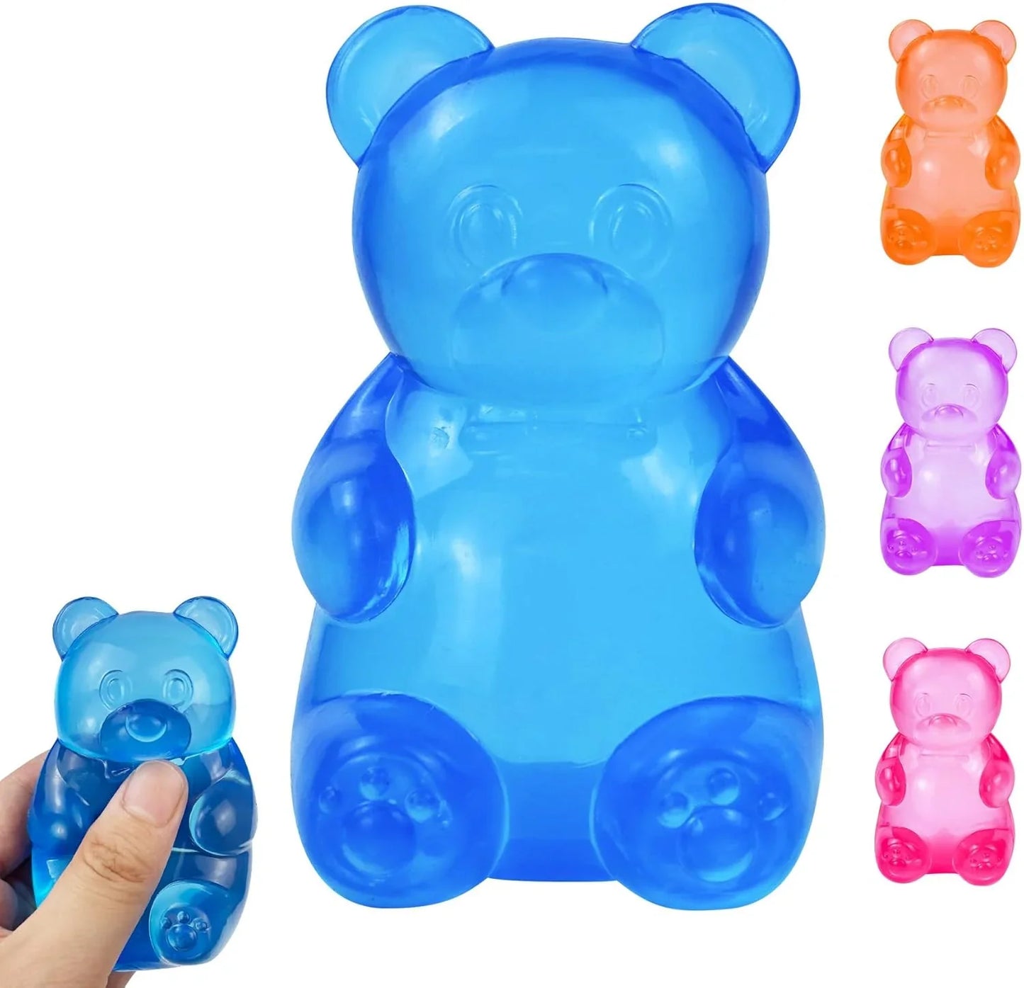 Gummy Bear Squishy, Stress Bear Taba Squishy, Taba Squishy Toys for Kids, Stress Balls Valentines Day Gifts Birthday Gifts Party Favors-Blue - US 7088