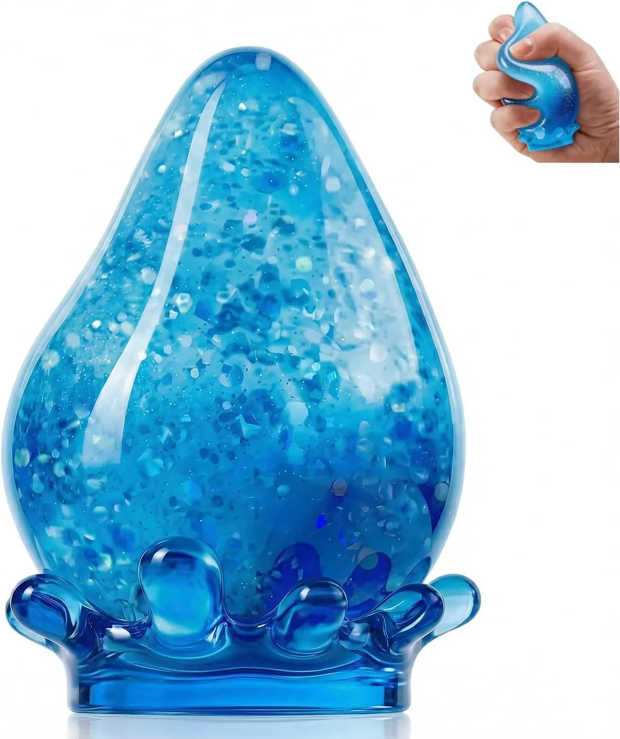 Water Drop Squeeze Squishies, Dream Squishy Drop Squishy Stress Ball, Soft Fidget Stress Ball, 2026 New Slow Rise Relief Fidget Sensory for Anxiety Stress Easter Party Favors (Blue) - US 8284