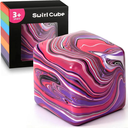 Fidget Toys Squishy Stress Cube, Swirl Stress Balls for Kids Adults Squishies Stress Relief, Ice Squishy Cube Sugar Balls, Sensory Toys for Kids with Autism, Fidgets for Classroom Prize Toys - US 3816