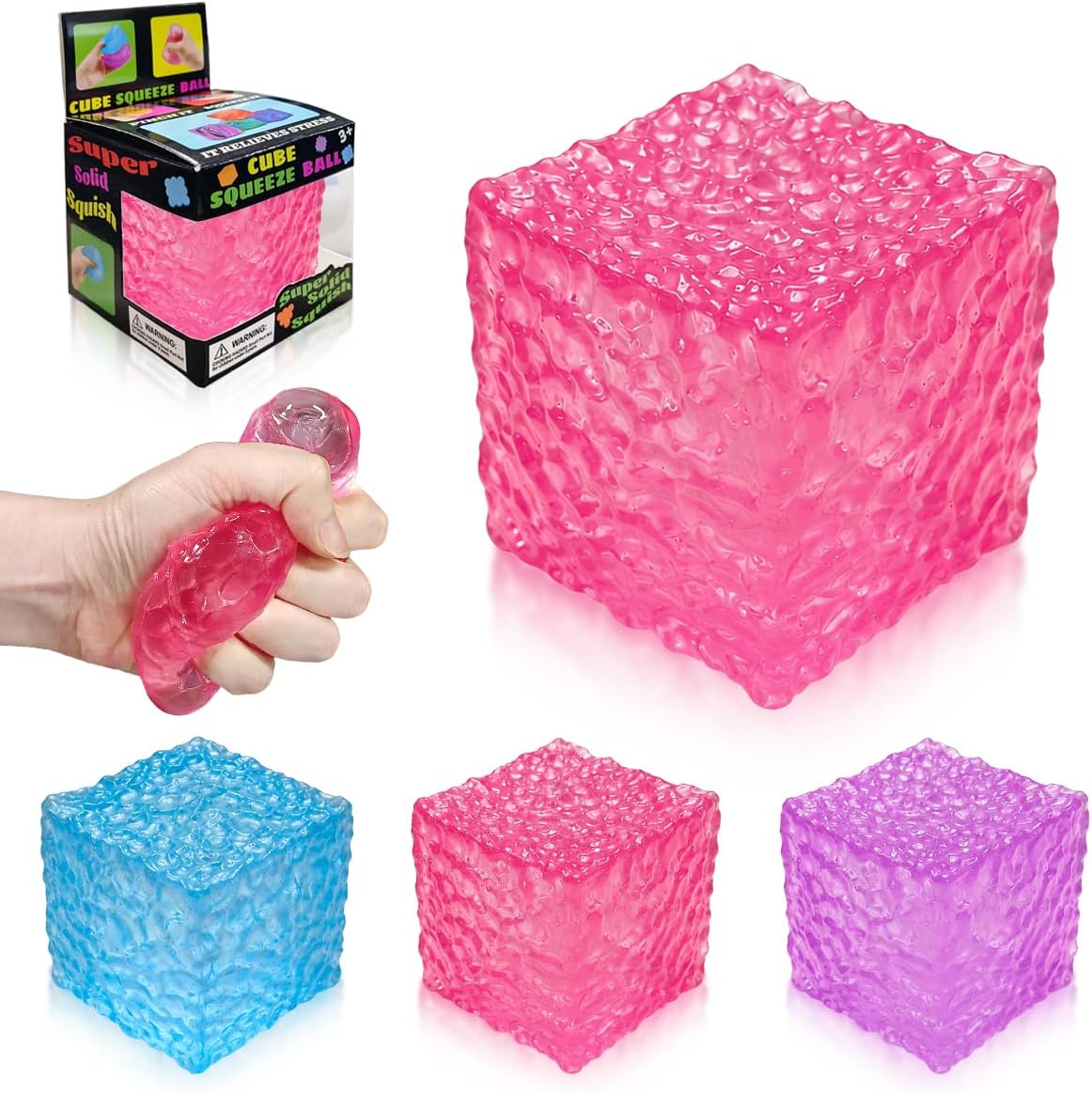 Nice Cube Squishy Toy, Sensory Fidget for Anxiety Stress Relief | Non-Sticky，Pocket Size，No Odor, Washable, Easy to Clean, Fun for Kids Teens Adults, Satisfying to Squeeze ,Tear-Resistant - US 1379