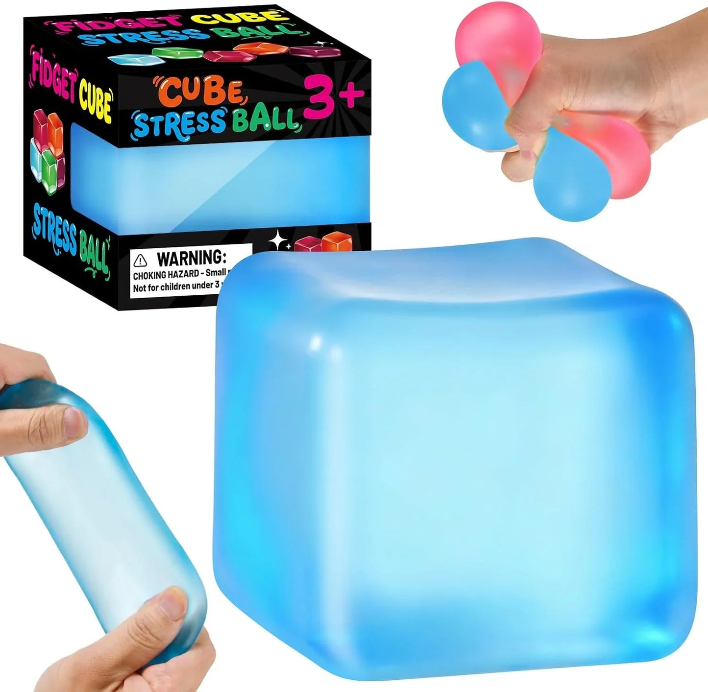 Stress Cube Squishy Fidget Toys, Slow Rising Ice Cube Sensory Stress Balls for Kids Adults Anxiety Relief Squeeze Toy for Classroom Prizes Party Favors (Blue) - US 2595