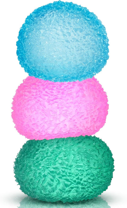 3pc Stress Balls for Adults, Squishy Ball Sensory Textured Memory Gel Fidget Toys for Kids/Adults Hand Exercises, Valentines Day Party Favors Anxiety Relief Squeeze Ball(1.80“) - US 7382