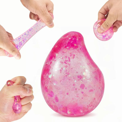 Pink Drop Squishies Sugar Stress Ball, Soft Slow Rise Sugar Fidget Toy, Squishy Squeeze Sensory Stress Ball Fidget Toy for Relaxing, Quiet Classroom Prizes & Easter Basket Stuffers - US 9189