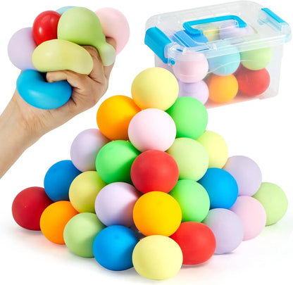 JOYIN 24 Pack Slow Rising Stress Balls, Squishy Sensory Fidget Toys, Hand Therapy Balls for Anxiety Relief, Classroom Prize Box Toys for Kids, Goodie Bag Stuffers, Party Favors - US 1077