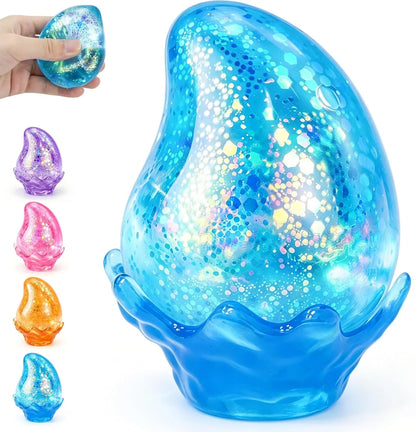 Squishy Stress Balls,Cube Squishies Anxiety Stress Relief Ice Squishy Malt Sugar Balls,Soft Sensory Calming Toys for Kids Teens, Party Favors & Classroom Prizes for Kids - Blue - US 4773