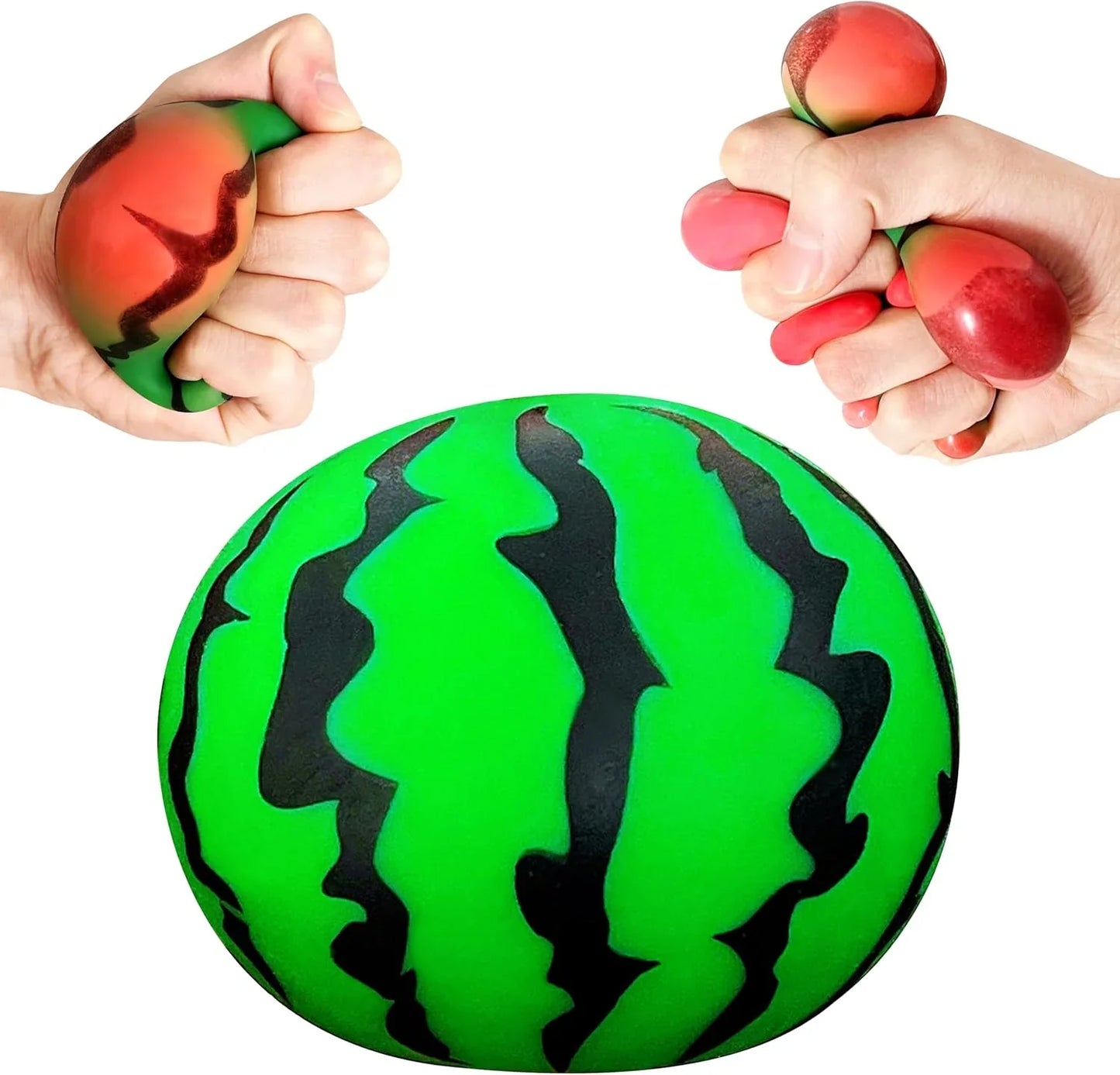 JIAHO Squishy Watermelon Stress Balls for Kids and Adults, Fruit Dough Balls, Fidget Toys, Anxiety Relief Stretch Balls, Squishy Toys for Kids Prizes, Party Favors | Change Color Squeeze Ball - US 7937