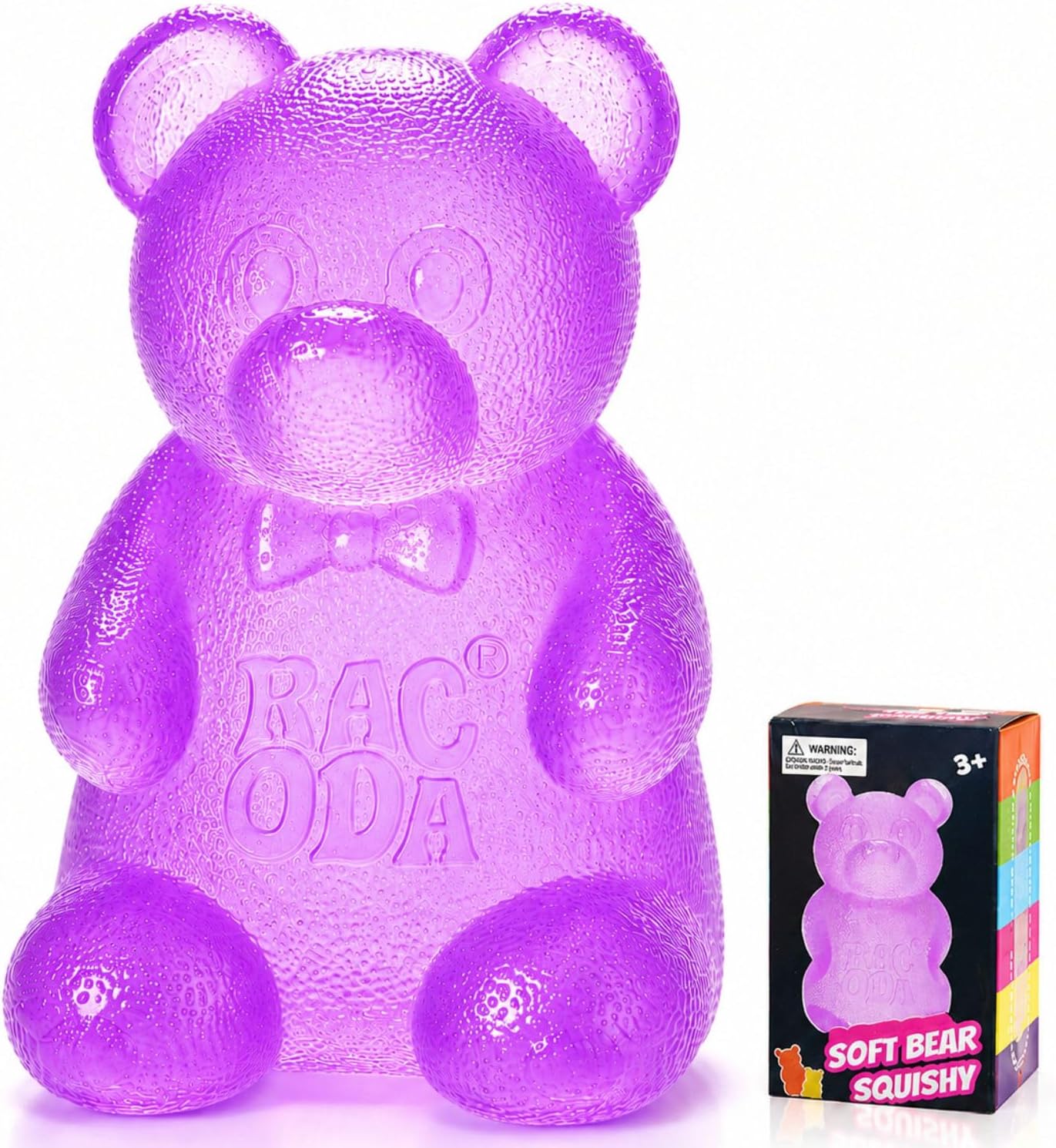 Gummy Bear Squishy, Sensory Fidget Toy Toys for Anxiety Stress Relief,Squishies Sensory Toy for Adults Kids Teens,Purple Stress Ball for Classroom Prize, Birthday Gifts Party Favors - US 1798