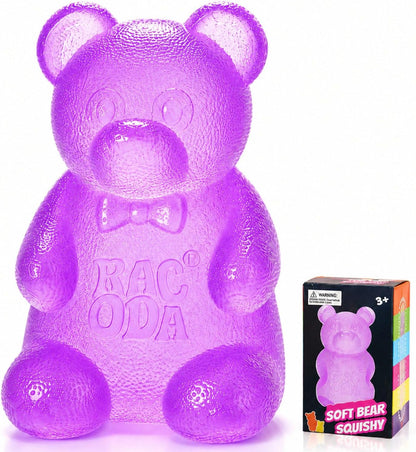 Gummy Bear Squishy, Sensory Fidget Toy Toys for Anxiety Stress Relief,Squishies Sensory Toy for Adults Kids Teens,Purple Stress Ball for Classroom Prize, Birthday Gifts Party Favors - US 1798