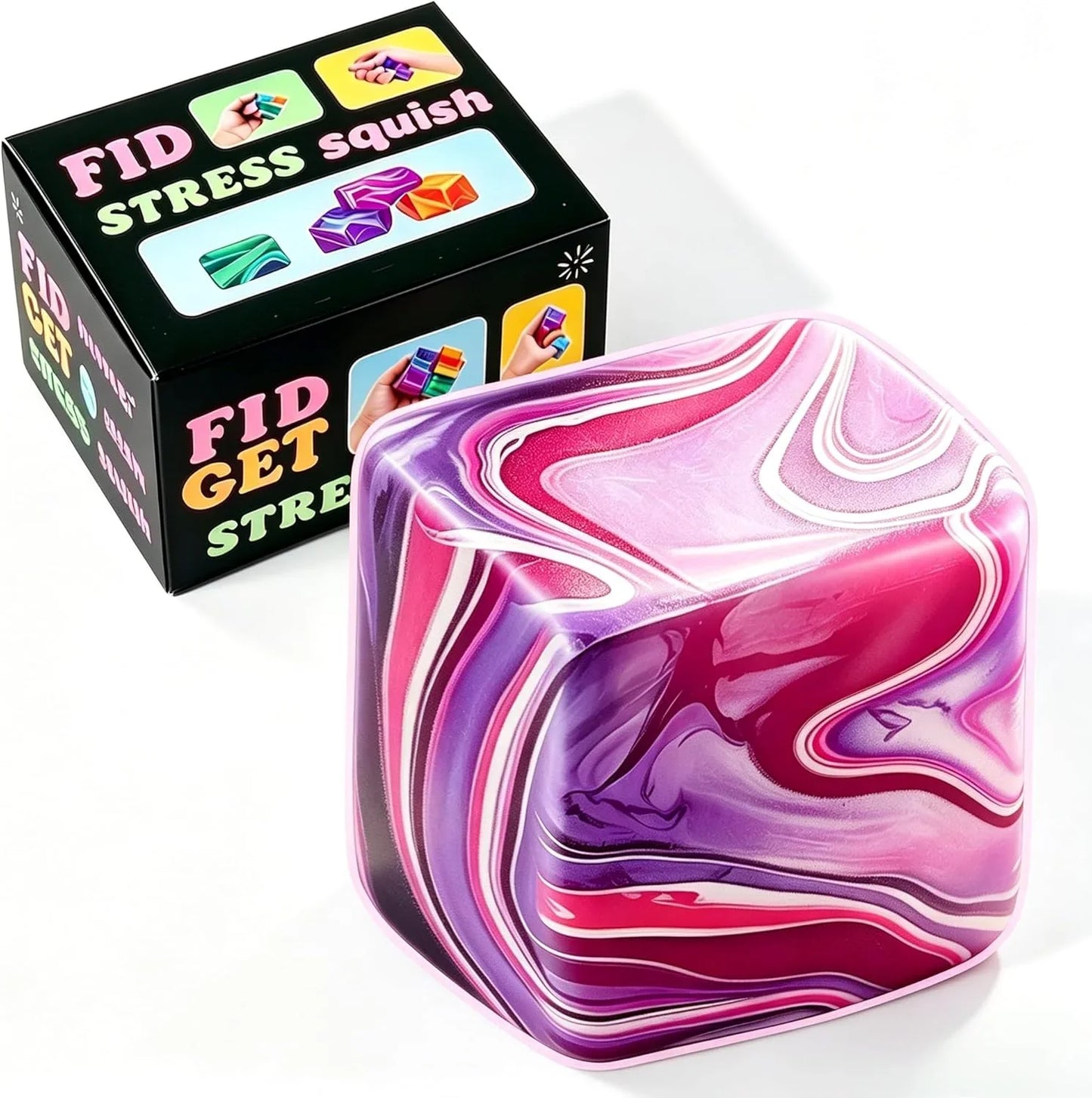 1 Pack Fidget Toys Squishy Stress Cube, Stress Balls for Kids Adults Squishies Stress Relief, Ice Sugar Sensory Toys for Kids with Autism, Fidgets for Classroom Prize Toys(Purple,1 Pack) - US 4987
